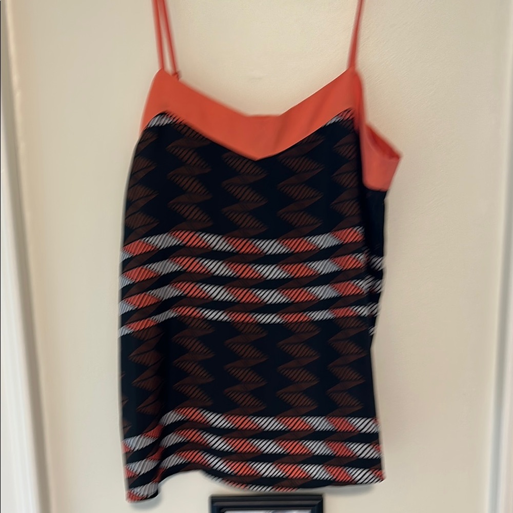 Aqua Asymmetrical Orange and Pink Camisole